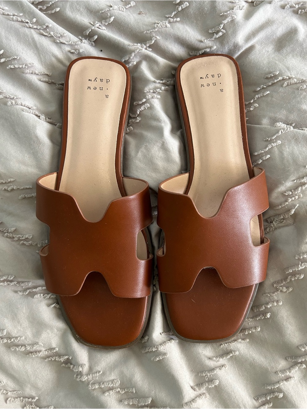 a new day Brown Cutout Slide Sandals
